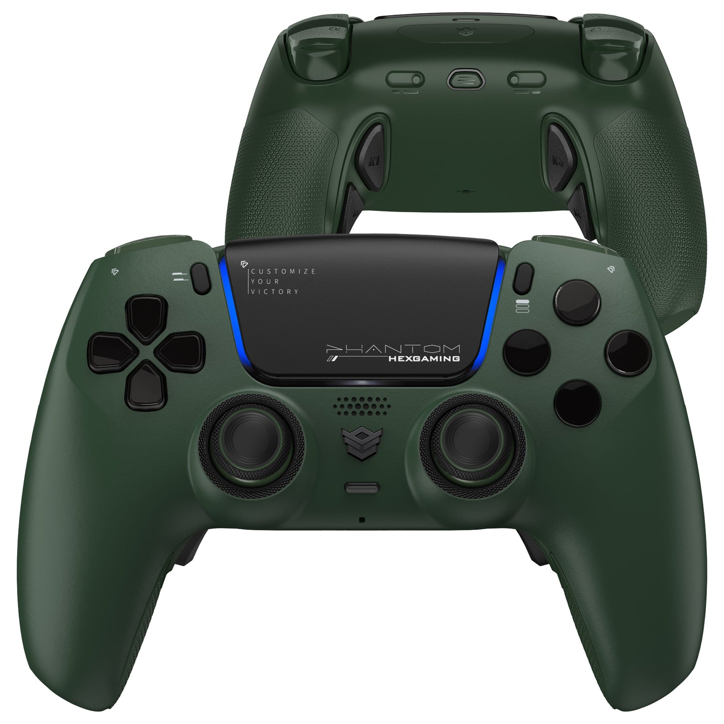 HEXGAMING PHANTOM Controller mit verstellbaren Triggern für PS5, PC, Mobile - Static-Smaragd