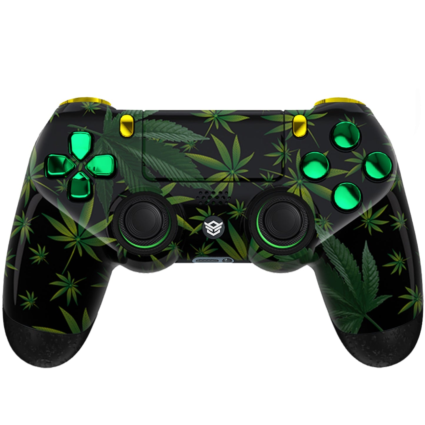 HEXGAMING NEW SPIKE Controller for PS4, PC, Mobile- Green Leaf Gold