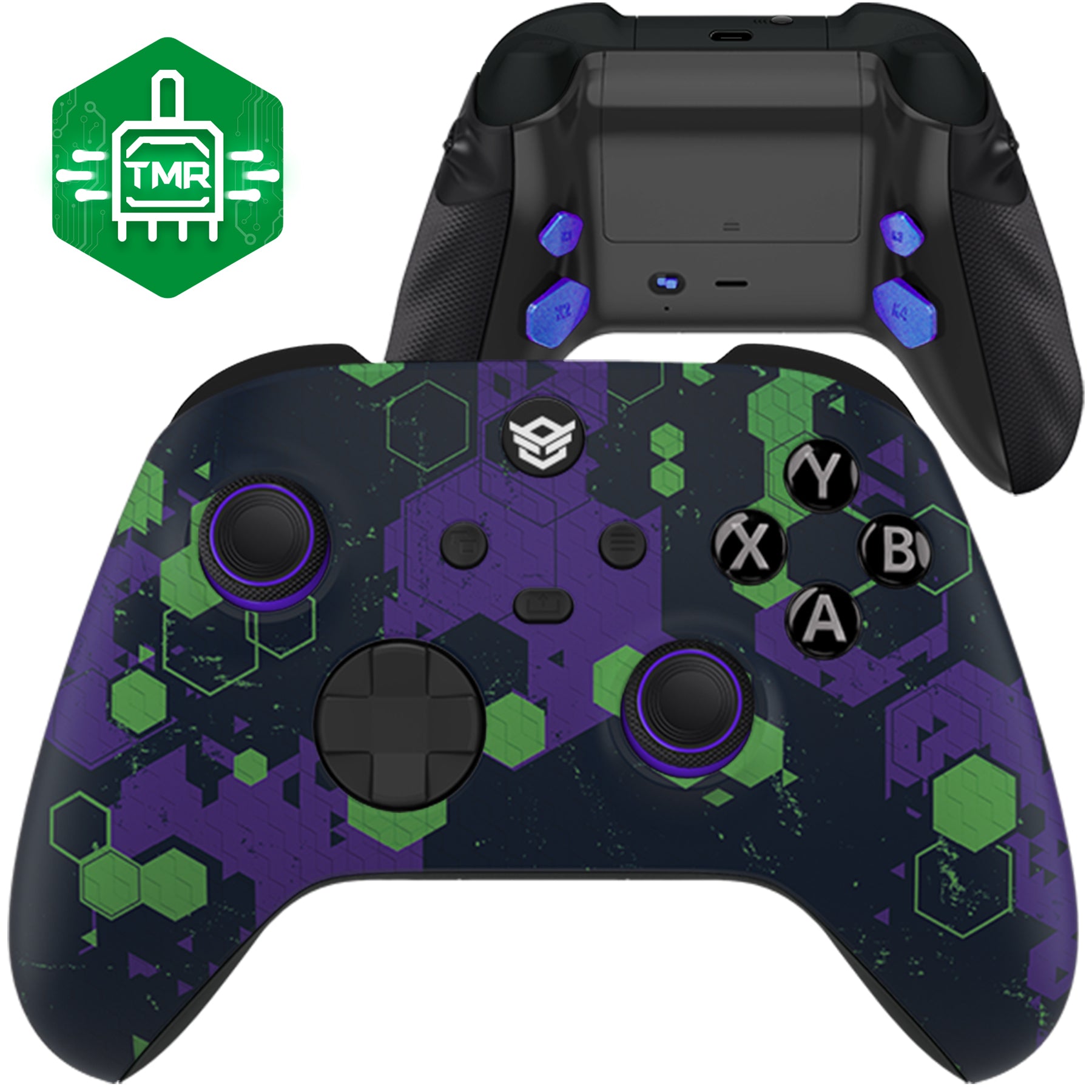HEXGAMING ADVANCE Controller mit TMR-Joysticks und verstellbaren Triggern für XBOX, PC, Mobile - Hex-Tarnung PGB