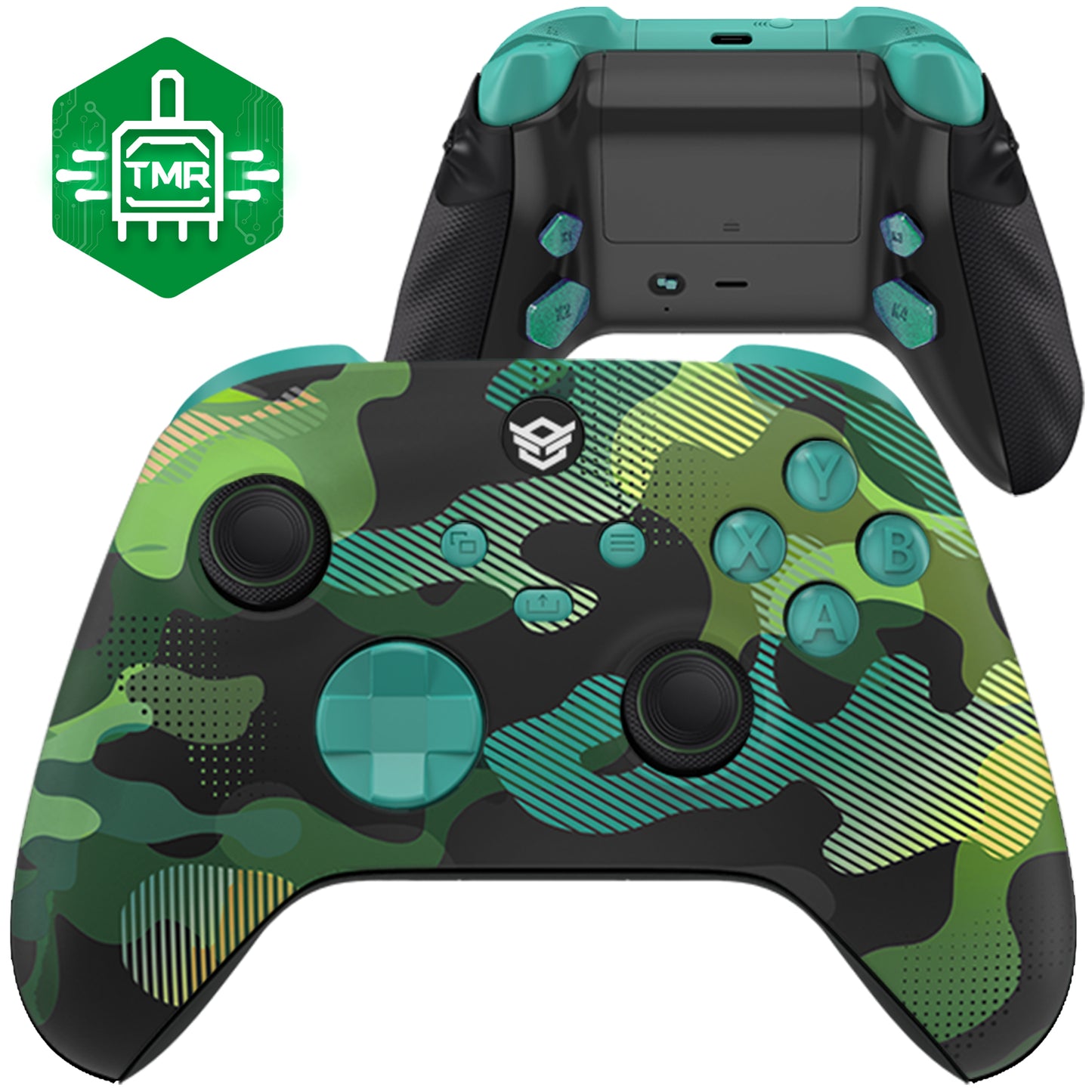 HEXGAMING ADVANCE Controller mit TMR-Joysticks und verstellbaren Triggern für XBOX, PC, Mobile - Monster-Tarnung GGY