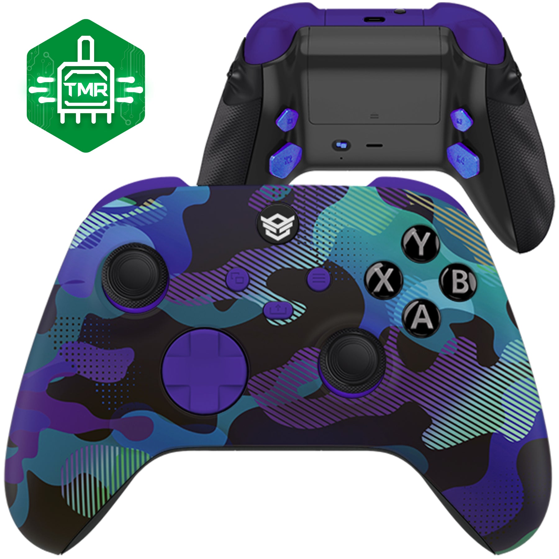 HEXGAMING ADVANCE Controller mit TMR-Joysticks und verstellbaren Triggern für XBOX, PC, Mobile - Monster-Tarnung BPG