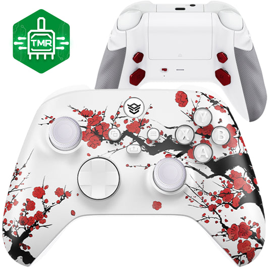 HEXGAMING ADVANCE Controller mit TMR-Joysticks und verstellbaren Triggern für XBOX, PC, Mobile - Winterblüte
