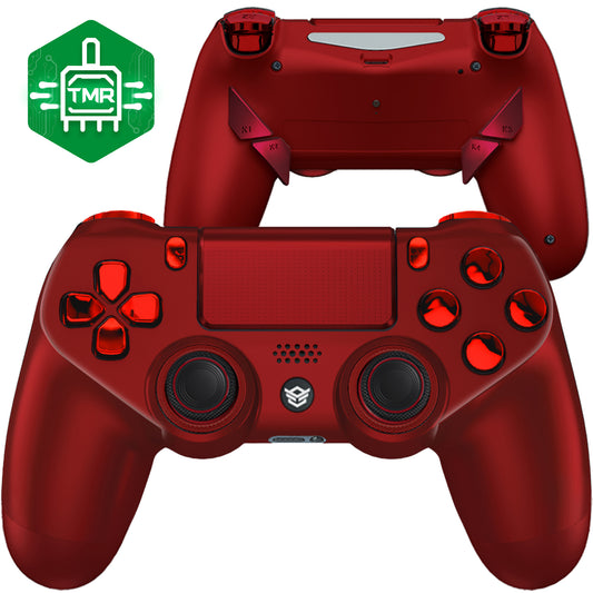 HEXGAMING NEW EDGE Controller mit TMR-Joysticks für PS4, PC, Mobile - Flammendes Rot