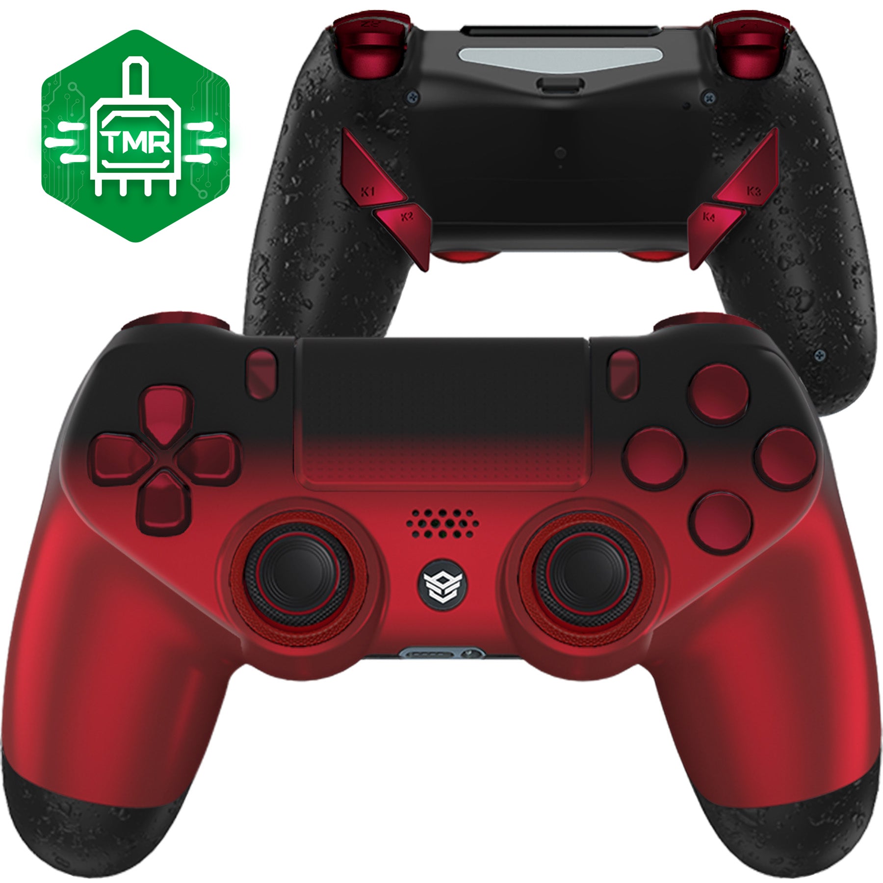 HEXGAMING NEW EDGE Controller mit TMR-Joysticks für PS4, PC, Mobile - Schatten Rot