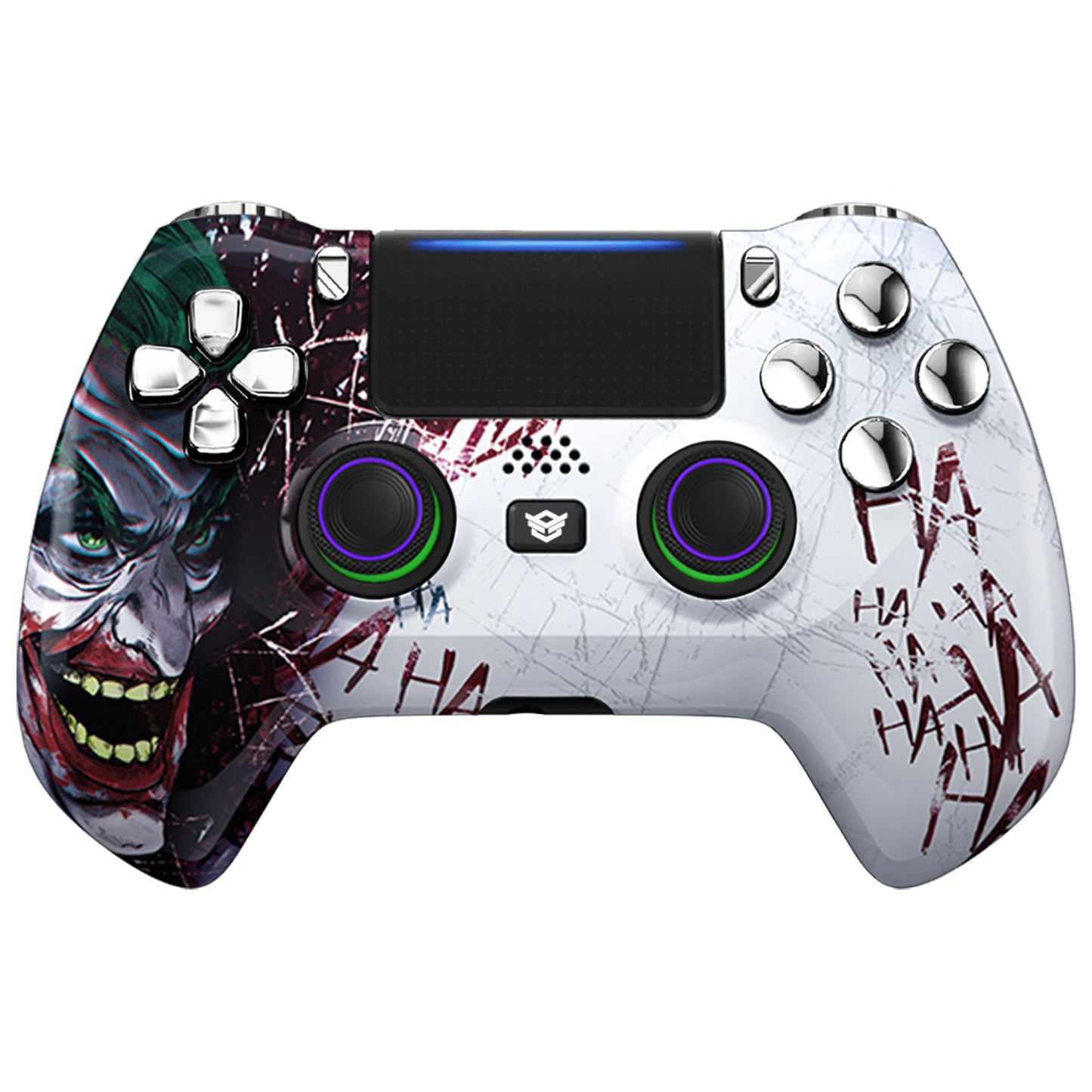 HEXGAMING HYPER Controller mit TMR-Joysticks für PS4, PC, Mobile - Clown Chrom Silber