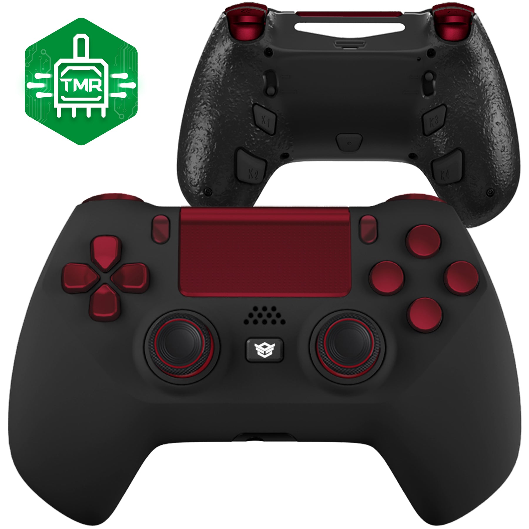 HEXGAMING HYPER Controller mit TMR-Joysticks für PS4, PC, Mobile - Schwarz Rot