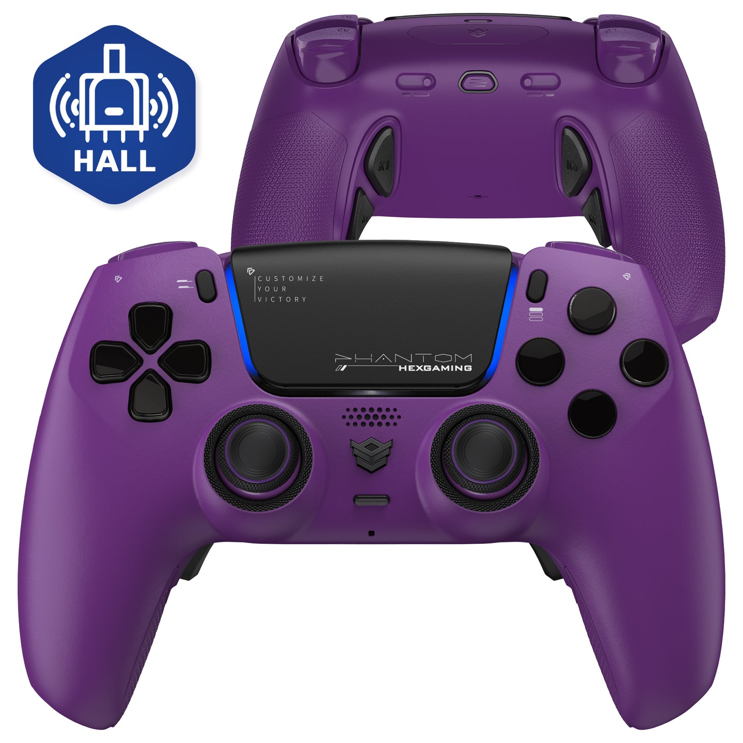 HEXGAMING PHANTOM Controller mit verstellbaren Triggern für PS5, PC, Mobile - Twilight-Violett