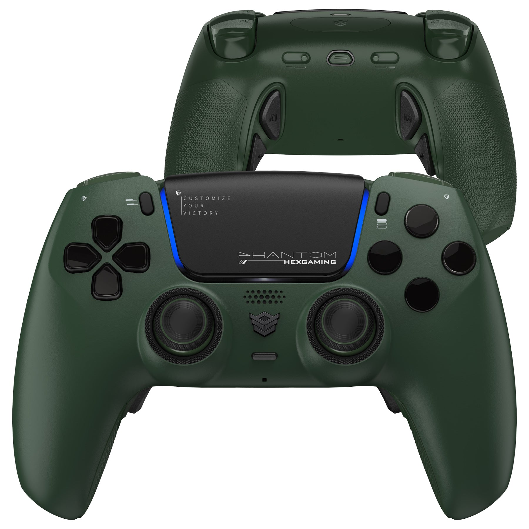 HEXGAMING PHANTOM Controller mit verstellbaren Triggern für PS5, PC, Mobile - Static-Smaragd