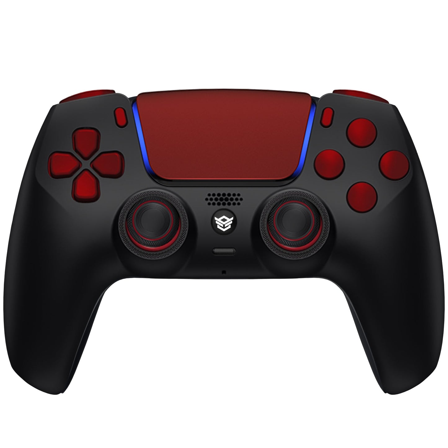 HEXGAMING RIVAL Controller with Hall Effect Joysticks for PS5, PC, Mobile - Black Scarlet Red