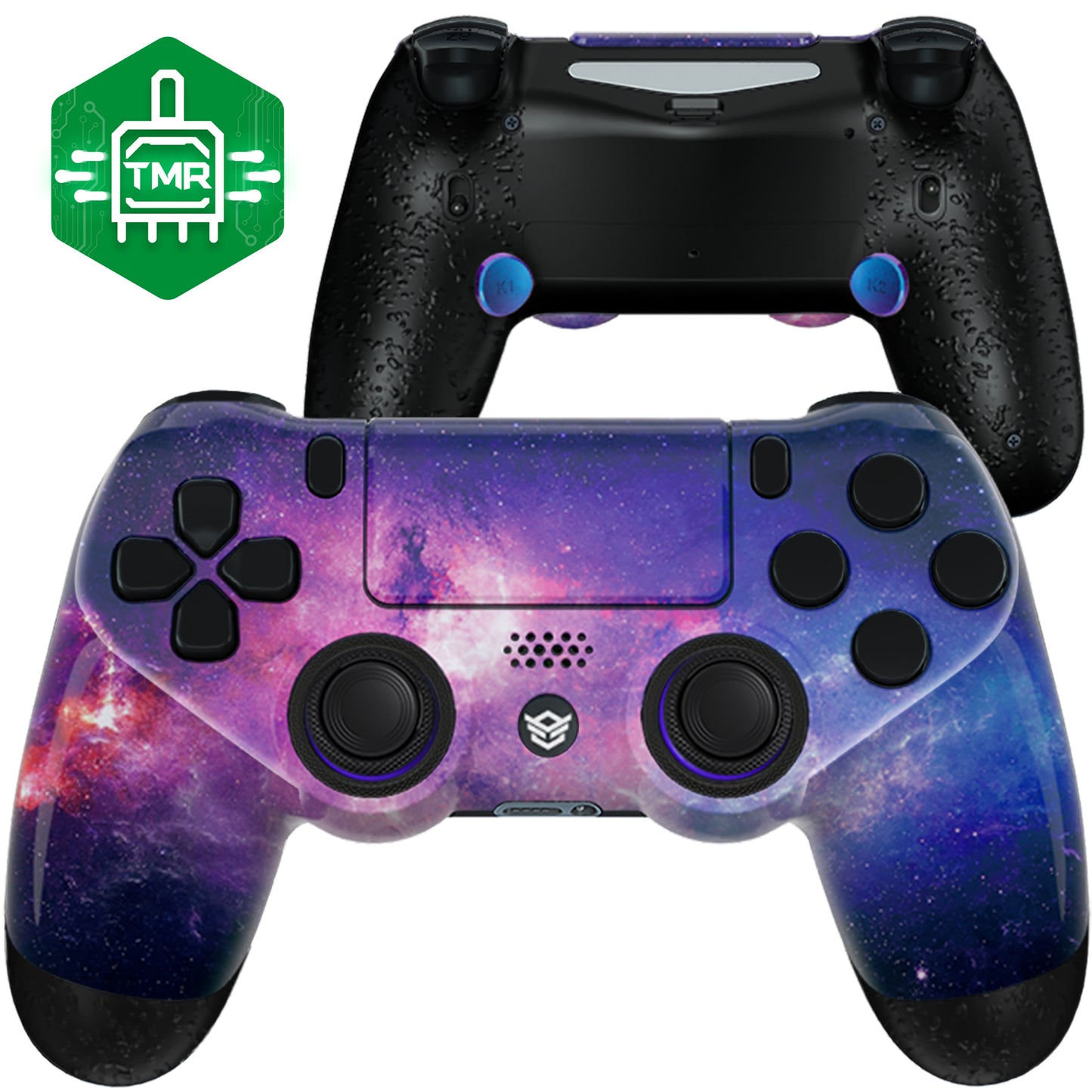 HEXGAMING NEW SPIKE Controller mit TMR-Joysticks für PS4, PC, Mobile- Nebula Lila Schwarz