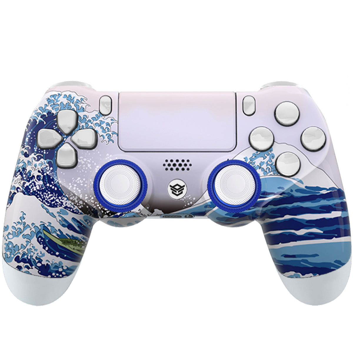 HEXGAMING NEW SPIKE Controller mit TMR-Joysticks für PS4, PC, Mobile- Weiße Welle