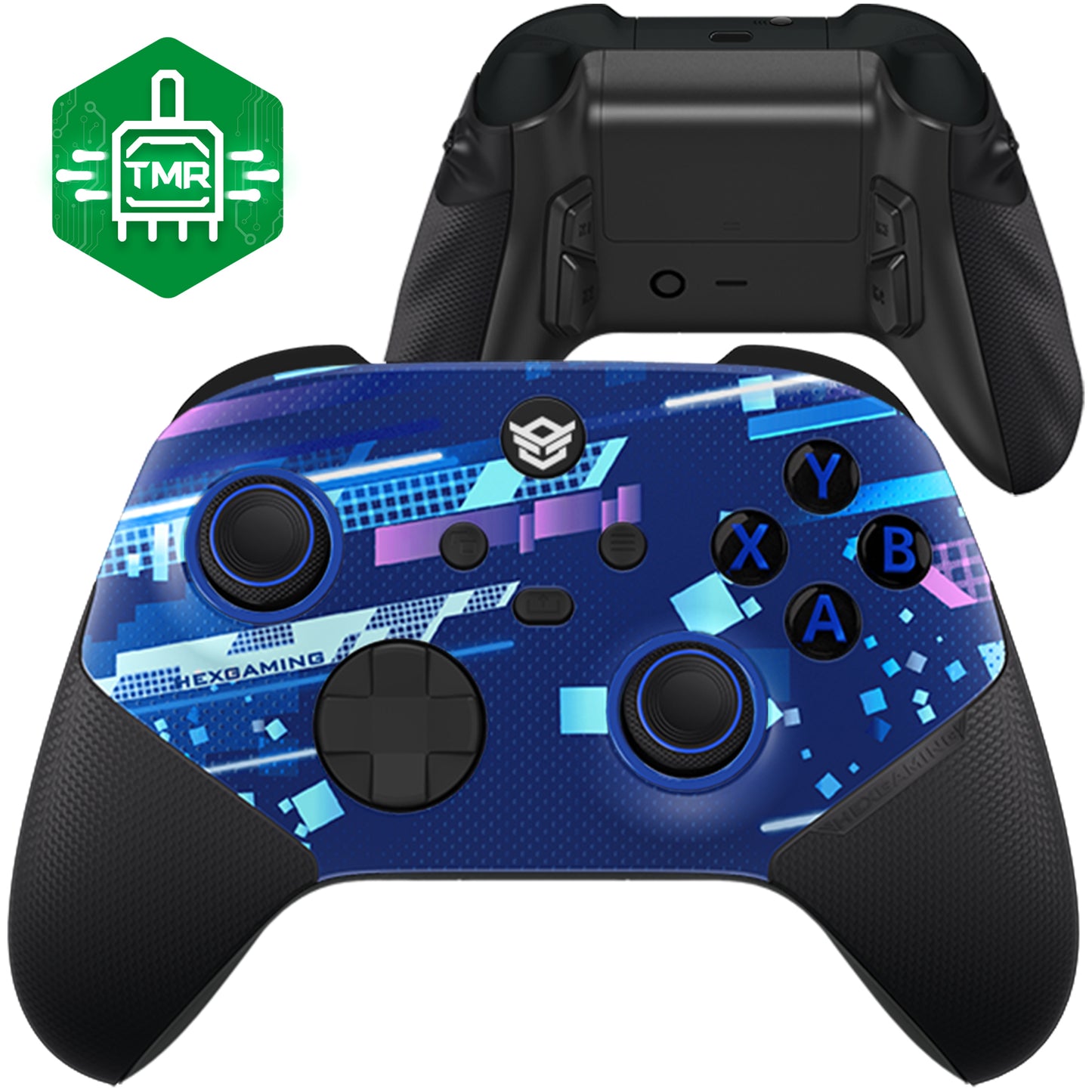 HEXGAMING ULTRA X Controller mit TMR-Joysticks für XBOX, PC, Mobile  - Blaue Raumverzerrung