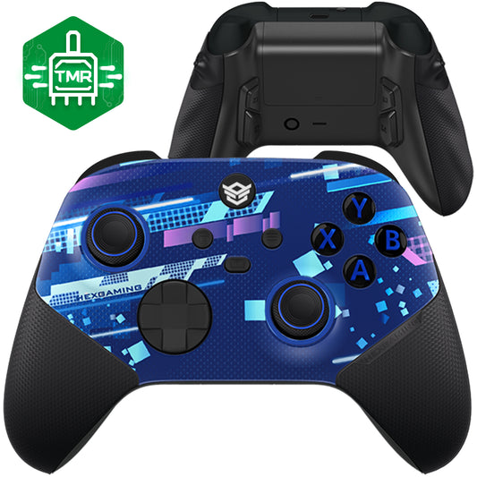 HEXGAMING ULTRA X Controller mit TMR-Joysticks für XBOX, PC, Mobile  - Blaue Raumverzerrung