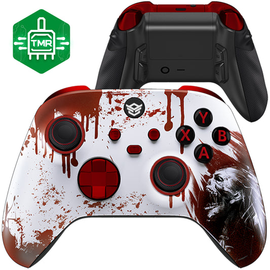 HEXGAMING ULTRA X Controller mit TMR-Joysticks für XBOX, PC, Mobile -  Zombie ABXY Beschriftet