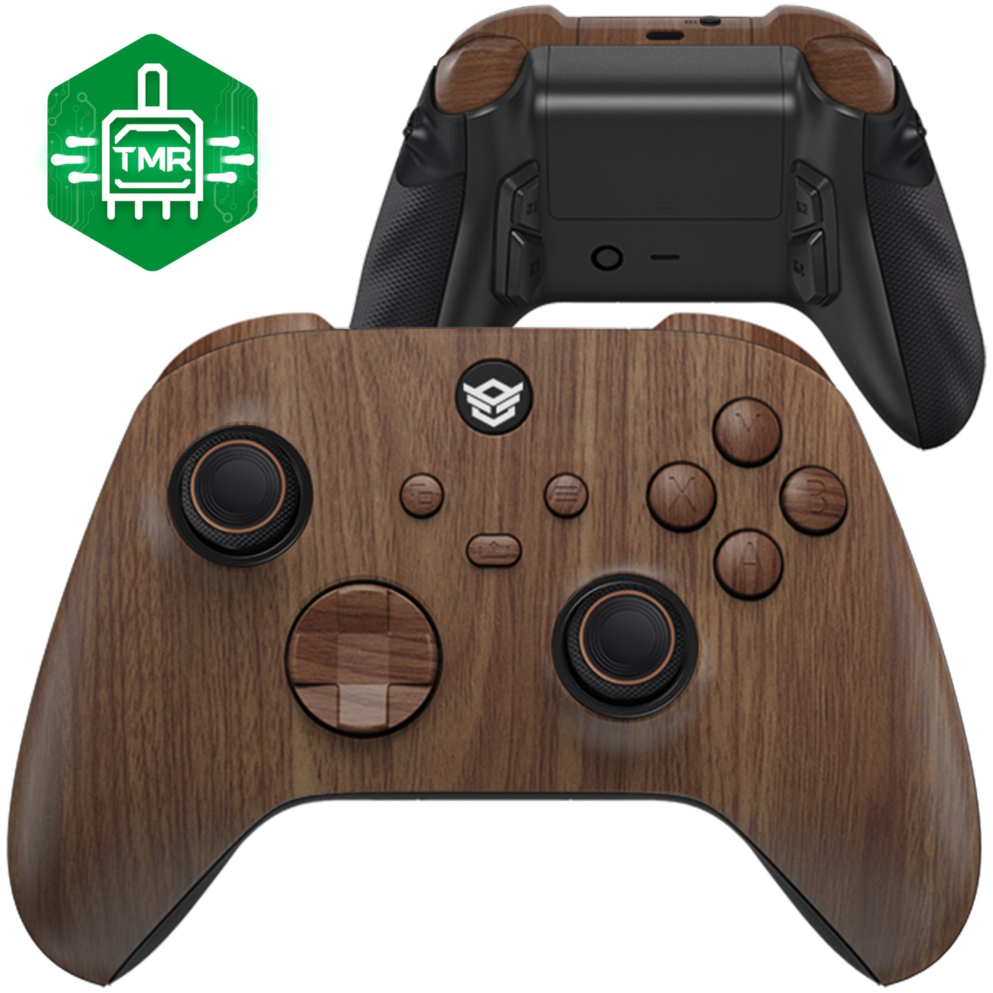 HEXGAMING ULTRA X Controller mit TMR-Joysticks für XBOX, PC, Mobile - Holzmaserung