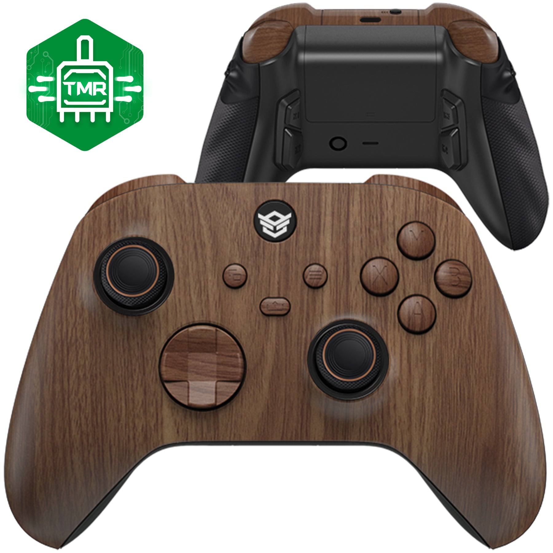 HEXGAMING ULTRA X Controller mit TMR-Joysticks für XBOX, PC, Mobile - Holzmaserung