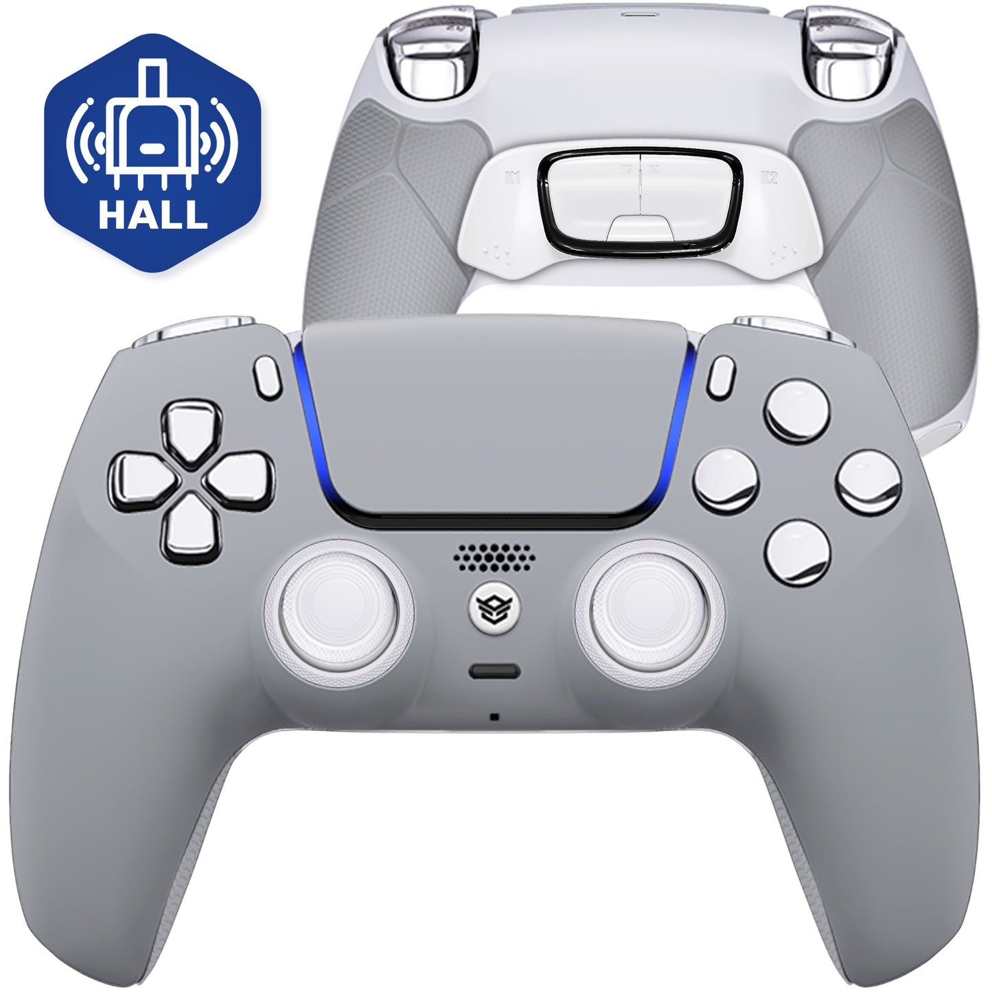HEXGAMING ULTIMATE Controller mit Hall-Effekt-Joysticks für PS5, PC, Mobile - Neue Hoffnung Grau