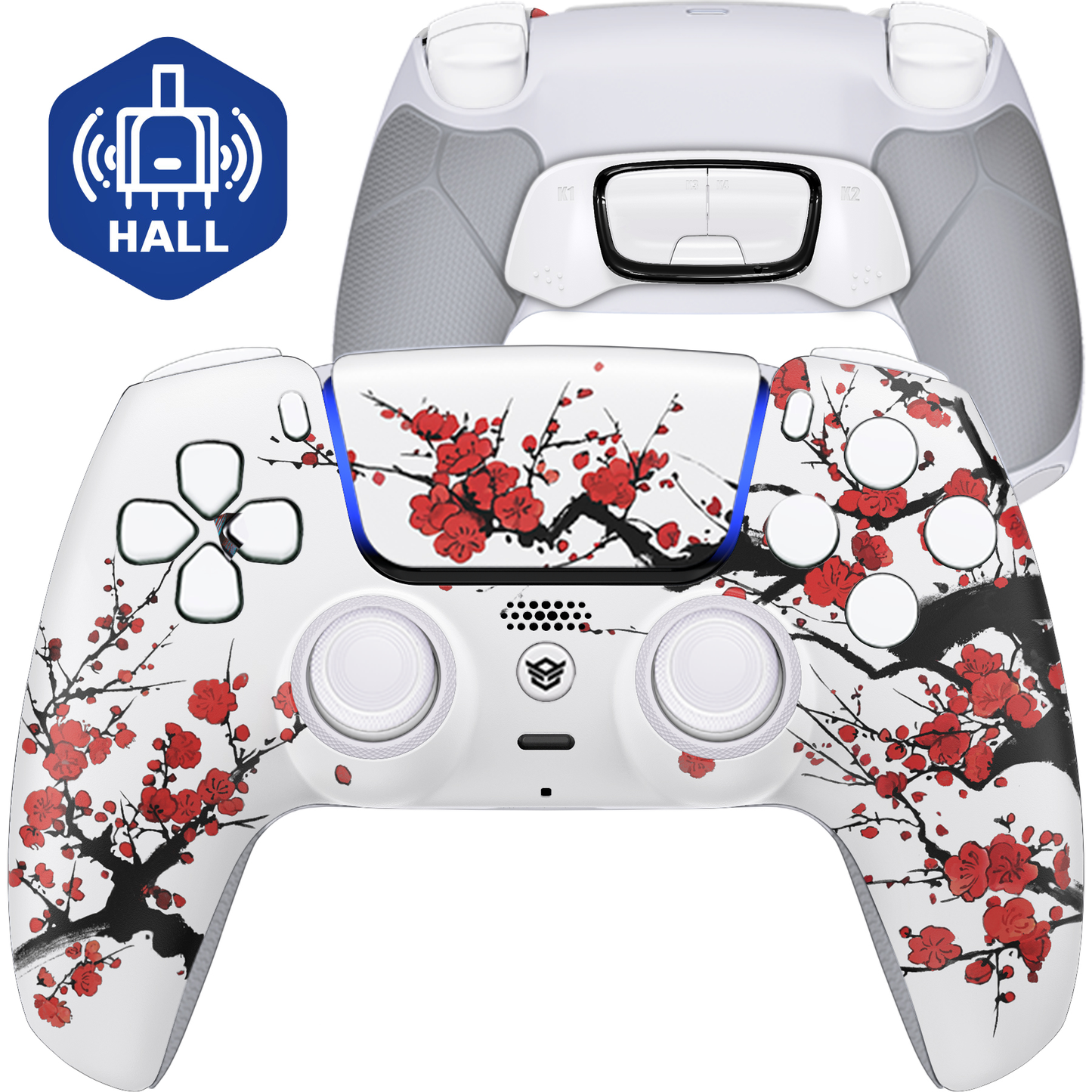 HEXGAMING ULTIMATE Controller mit Hall-Effekt-Joysticks für PS5, PC, Mobile - Winterblüte