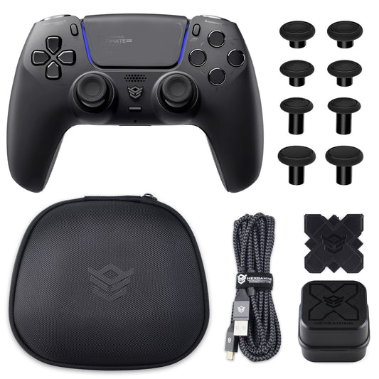 HEXGAMING ULTIMATE PRO Wireless Controller für ps5/PC/Handy, Elite Gamepad mit 4 Konfigurierte Rückpaddles & 6 Mapping Profie & Instant Triggers & 8 Swap Joysticks-4 Styles