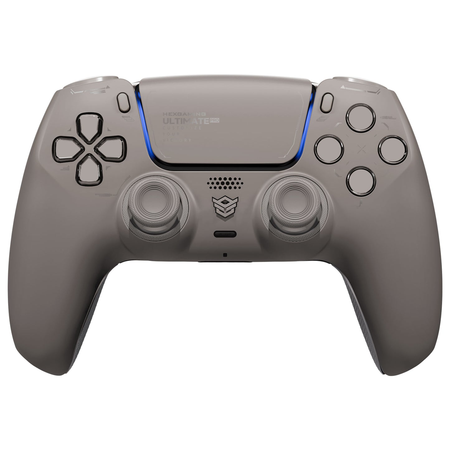 HEXGAMING ULTIMATE PRO Controller mit verstellbaren Triggern für PS5, PC, Mobile-Keramikgrau