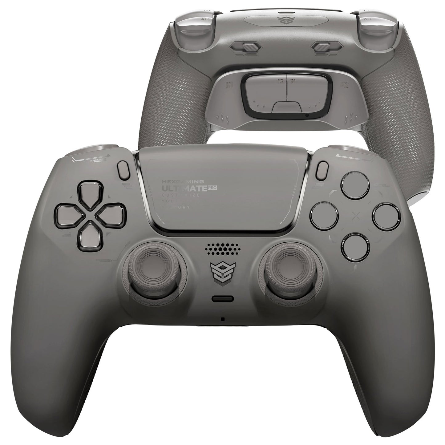 HEXGAMING ULTIMATE PRO Controller mit verstellbaren Triggern für PS5, PC, Mobile-Keramikgrau