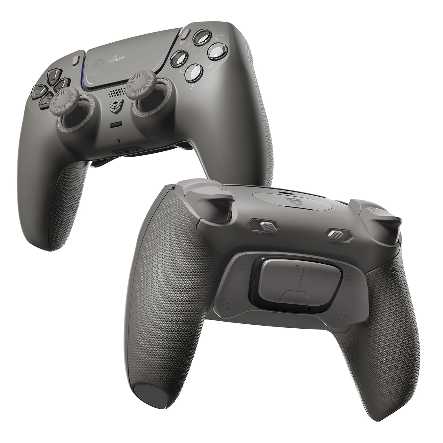 HEXGAMING ULTIMATE PRO Wireless Controller für ps5/PC/Handy, Elite Gamepad mit 4 Konfigurierte Rückpaddles & 6 Mapping Profie & Instant Triggers & 8 Swap Joysticks-Keramikgrau