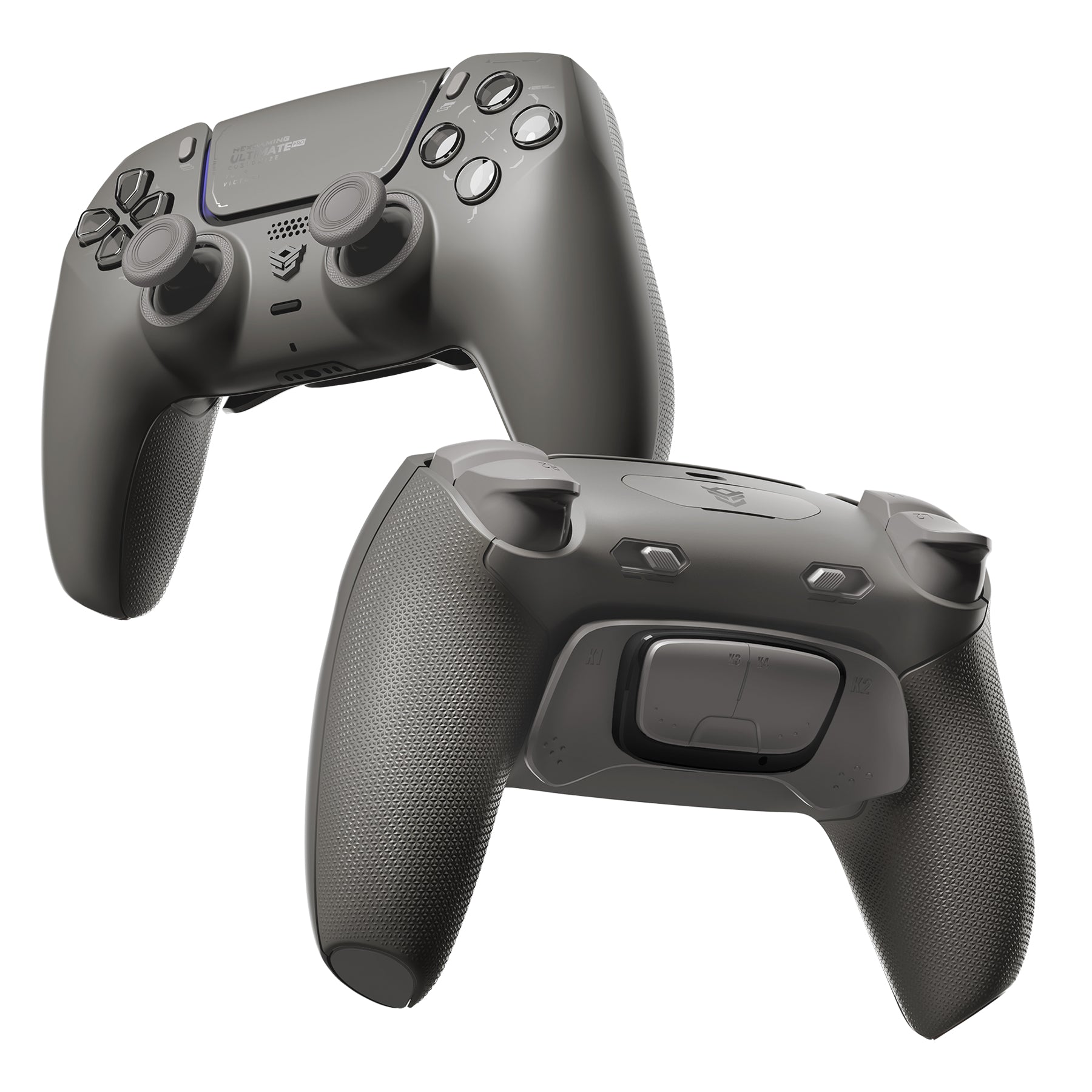 HEXGAMING ULTIMATE PRO Wireless Controller für ps5/PC/Handy, Elite Gamepad mit 4 Konfigurierte Rückpaddles & 6 Mapping Profie & Instant Triggers & 8 Swap Joysticks-Keramikgrau