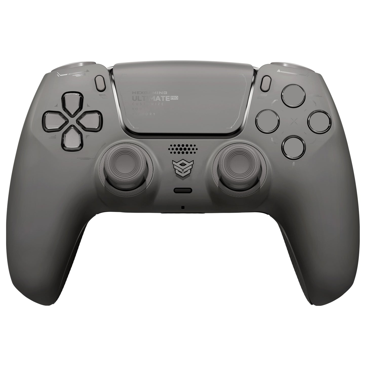 HEXGAMING ULTIMATE PRO Wireless Controller für ps5/PC/Handy, Elite Gamepad mit 4 Konfigurierte Rückpaddles & 6 Mapping Profie & Instant Triggers & 8 Swap Joysticks-Keramikgrau