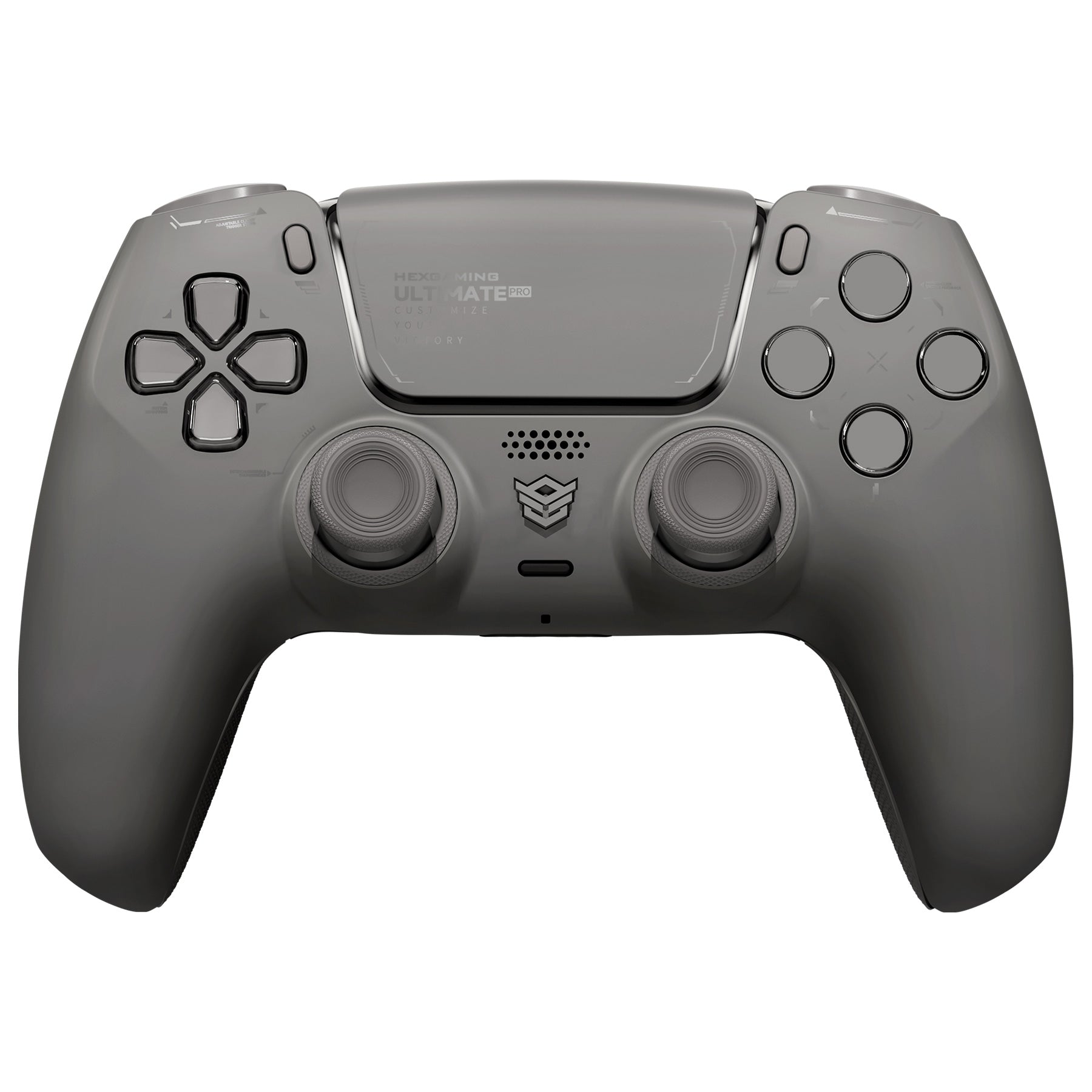 HEXGAMING ULTIMATE PRO Wireless Controller für ps5/PC/Handy, Elite Gamepad mit 4 Konfigurierte Rückpaddles & 6 Mapping Profie & Instant Triggers & 8 Swap Joysticks-Keramikgrau
