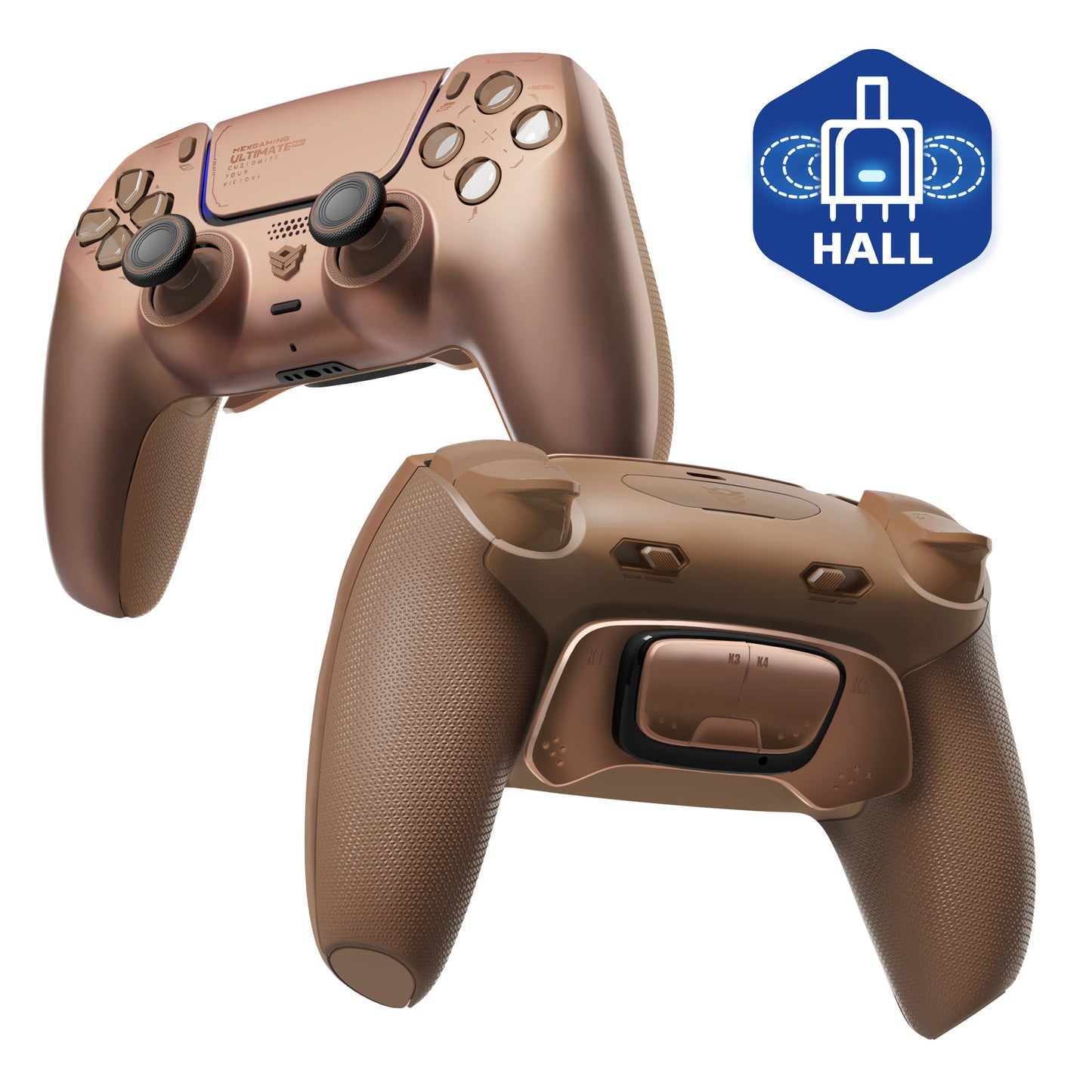 HEXGAMING ULTIMATE PRO Controller mit verstellbaren Triggern für PS5, PC, Mobile-Sternenstaub Mokka